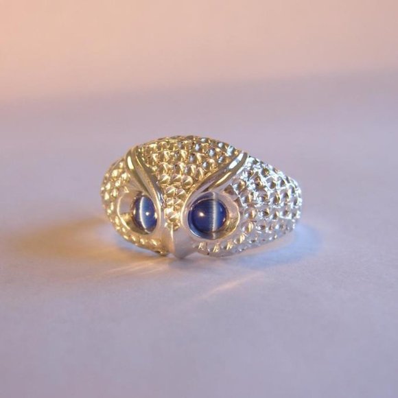 🎀 Adorable Cute Blue Eye Owl Rings for Women/Man, PD198 - Picture 5 of 10